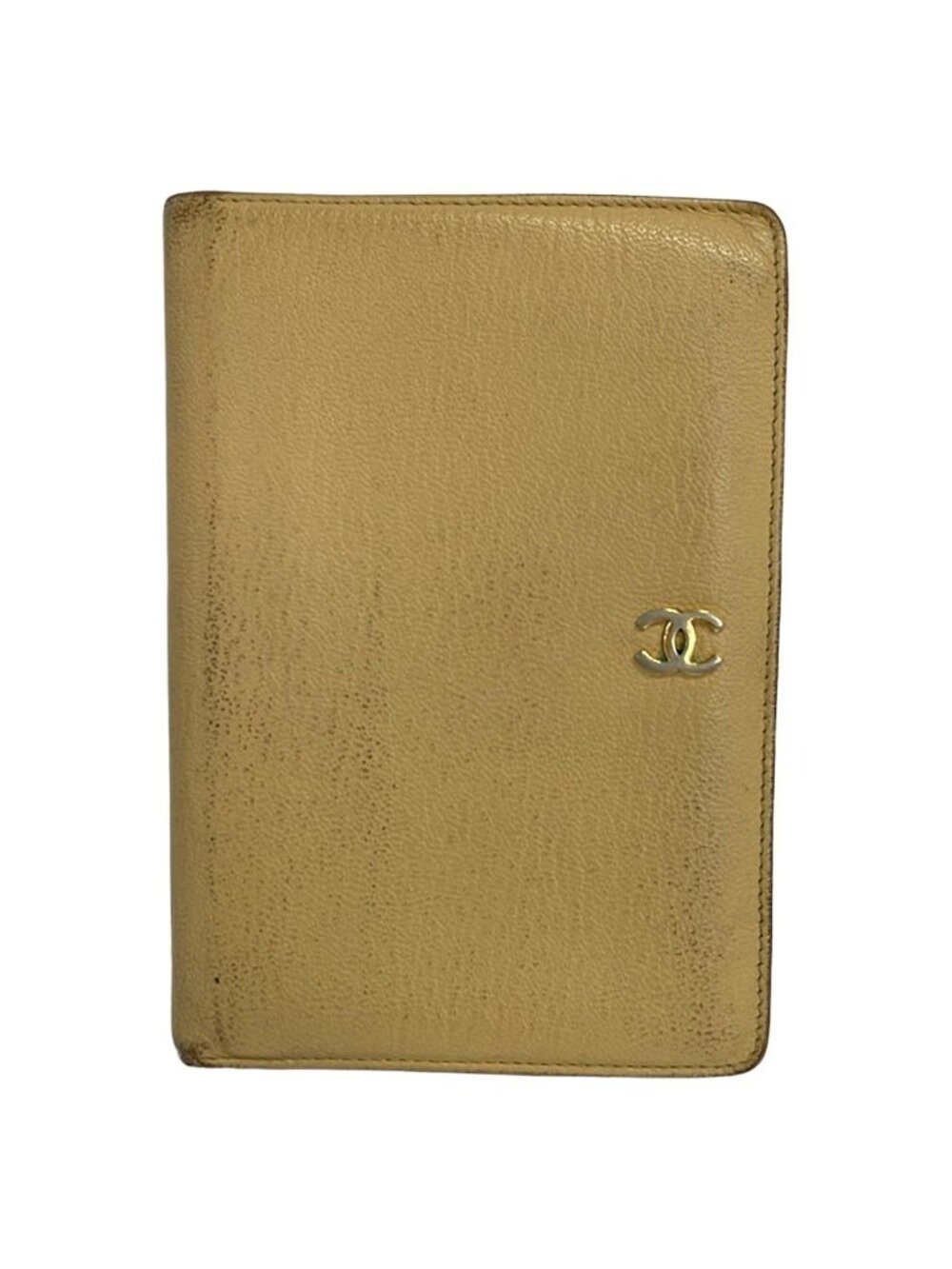 Chanel Bifold Wallet Beige Leather